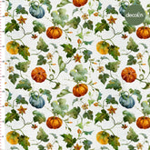 Digitally Printed Fabric with Watercolor Halloween Pumpkin Pattern